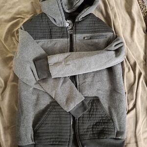Kids Gray Quilted Hoodie